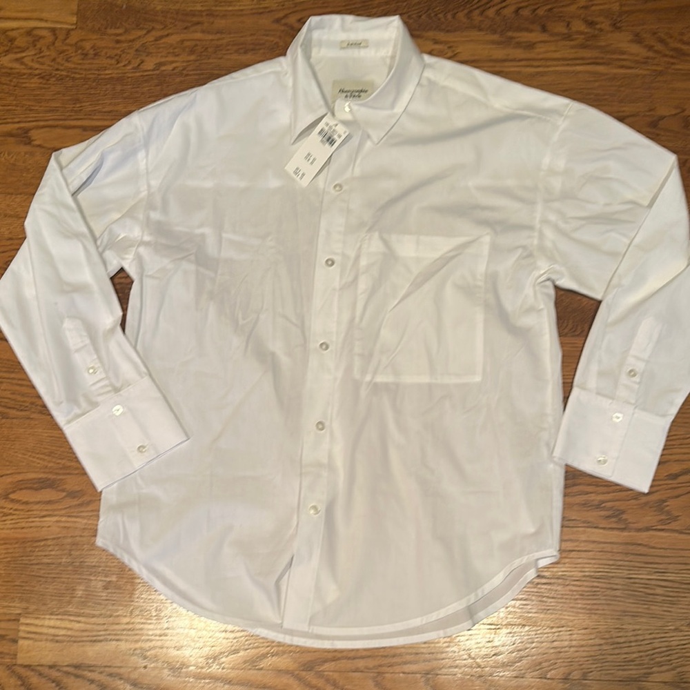 NWT A&F cotton oversized shirt S